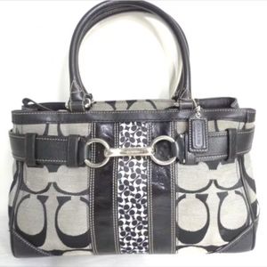 Coach Hampton F13073 Signature Stripe Carryall